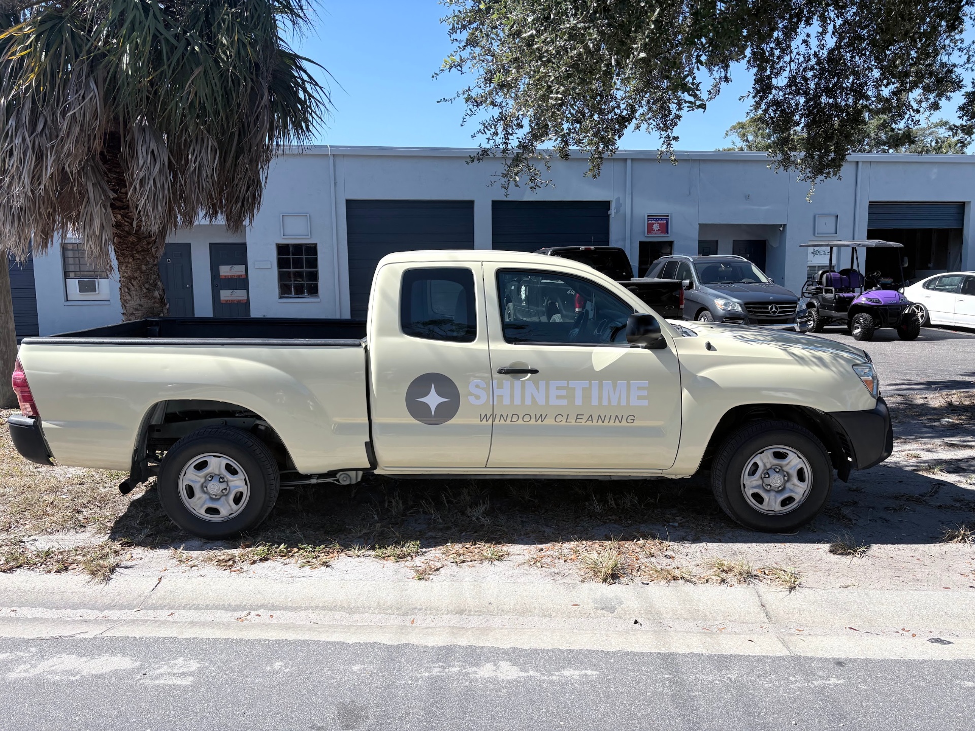Shine Time Window Cleaning truck at our Tampa Bay shop